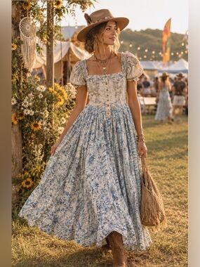Artka "Crazy in Life" Cottage-Core Boho Dress NWT 160/84A (Size M)